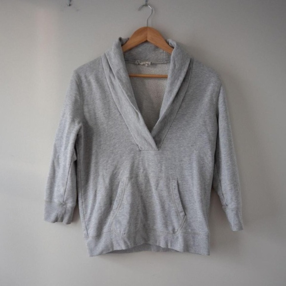 J. Crew Women's Gray Shawl Neck Pullover Sweatshirt